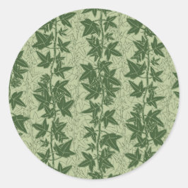 Hedera Ivyつる植物 – 植物性の緑D_Lパターン。 ラウンドシール