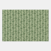 Hedera Ivyつる植物 – 植物性の緑D_Lパターン。 ラッピングペーパーシート (正面2)