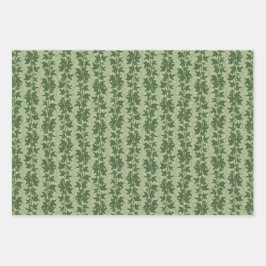 Hedera Ivyつる植物 – 植物性の緑D_Lパターン。 ラッピングペーパーシート