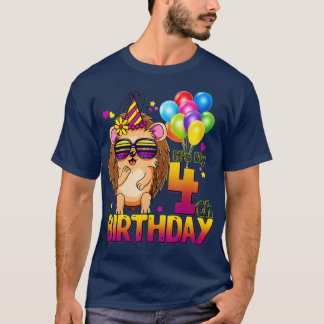 Hedgehog 4th Birthday Shirt 4 Years Old Hedgehog B Tシャツ