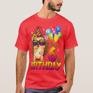 Hedgehog 6th Birthday Shirt 6 Years Old Hedgehog B Tシャツ