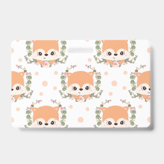 Hedgehog And Flower Tattoo バッジ (正面)