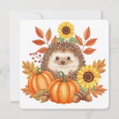 Hedgehog and pumpkin thanksgiving card  カード (正面)