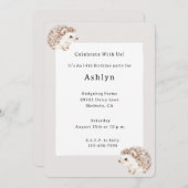 Hedgehog Animal Birthday   招待状 (正面/裏面)