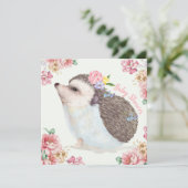 Hedgehog Baby Shower Invitation シーズンカード (スタンド正面)