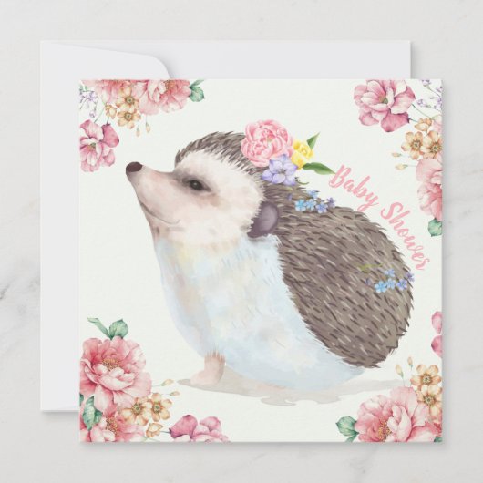 Hedgehog Baby Shower Invitation シーズンカード (正面)