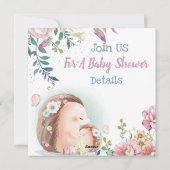 Hedgehog Baby Shower Invitation シーズンカード (裏面)