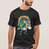 Hedgehog Beer Dino Rex Horn Rainbow Tシャツ (正面)