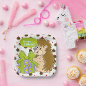 Hedgehog Birthday ペーパープレート (パーティー)