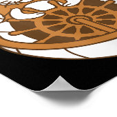 Hedgehog Captain Skipper Sails Cute Cartoon Sailor ポスター (角)