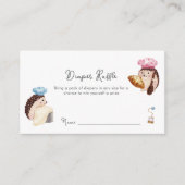 Hedgehog Chef Baker Diaper Raffle Baby Shower エンクロージャーカード (正面)