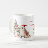 Hedgehog Christmas Tree Presents Mug コーヒーマグカップ (正面左)
