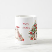 Hedgehog Christmas Tree Presents Mug コーヒーマグカップ (中央)