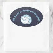 Hedgehog dreams 楕円形シール (バッグ)