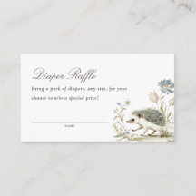 Hedgehog Floral Cottage Diaper Raffle