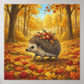 Hedgehog Forest Animals Nursery Poster ポスター (正面)