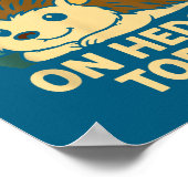 Hedgehog Funny Animal Pun I’m Just A Little On Hed ポスター (角)