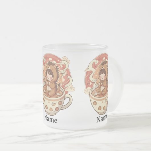 Hedgehog Heat Reveal Magic Coffee Mug フロストグラスマグカップ (正面右)