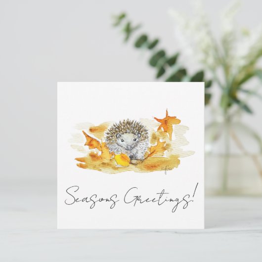 Hedgehog In Fall Leaves シーズンカード (スタンド正面)
