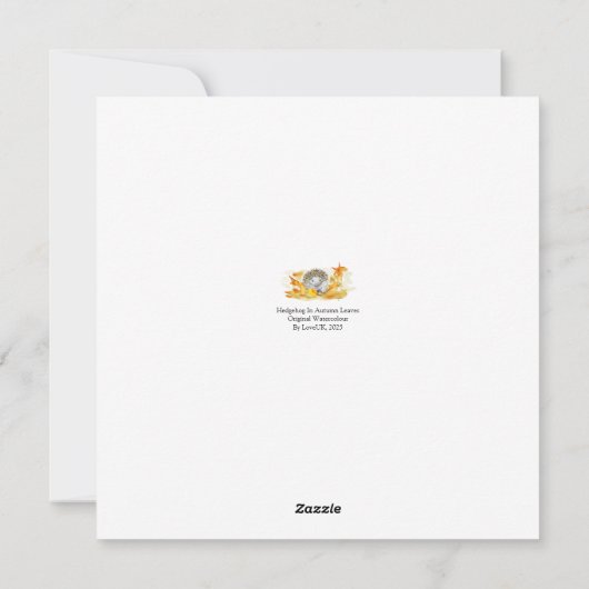 Hedgehog In Fall Leaves シーズンカード (裏面)