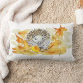 Hedgehog In Fall Leaves ランバークッション (ブランケット)