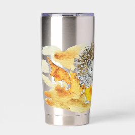 Hedgehog In Fall Leaves 保温保冷タンブラー