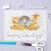 Hedgehog In Fall Leaves 薄葉紙 (クラフト)