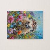 Hedgehog in Wildflower Field Jigsaw Puzzle ジグソーパズル (横)