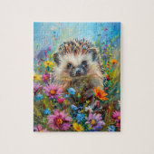 Hedgehog in Wildflower Field Jigsaw Puzzle ジグソーパズル (縦)