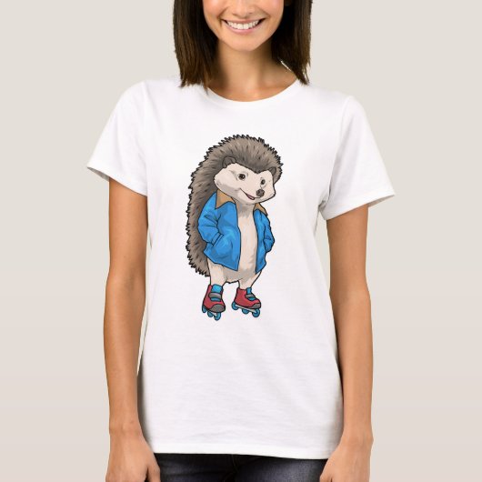 Hedgehog Inline skating Inline skates Sports Tシャツ (正面)