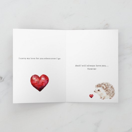 Hedgehog Love So Much カード (内部)