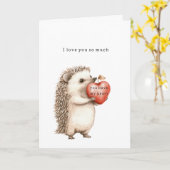 Hedgehog Love So Much カード (黄色い花)