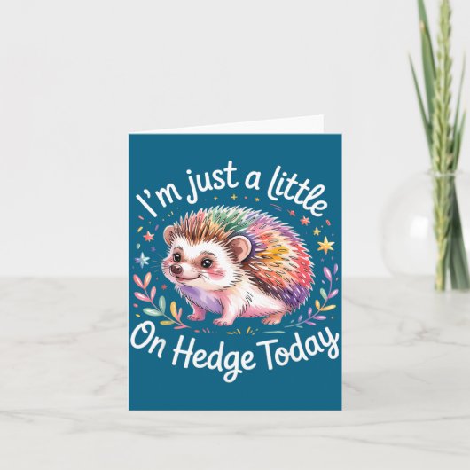 Hedgehog Lover Animal Pun I'm Just A Little On Hed カード (正面)