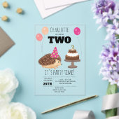 Hedgehog Mushroom Woodland Forest Funny Birthday アクリル招待状 (インサイチュ (ウェディング))