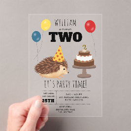 Hedgehog Mushroom Woodland Forest Funny Birthday アクリル招待状