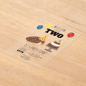 Hedgehog Mushroom Woodland Forest Funny Birthday アクリル招待状 (レイダウン)