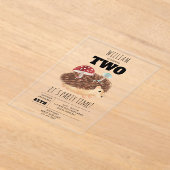 Hedgehog Mushroom Woodland Forest Funny Birthday アクリル招待状 (レイダウン)