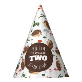 Hedgehog Mushroom Woodland Forest Funny Birthday パーティーハット