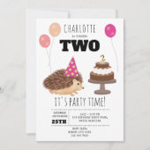 Hedgehog Mushroom Woodland Forest Funny Birthday 招待状 (正面)