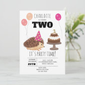 Hedgehog Mushroom Woodland Forest Funny Birthday 招待状 (スタンド正面)