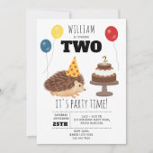 Hedgehog Mushroom Woodland Forest Funny Birthday 招待状 (正面)