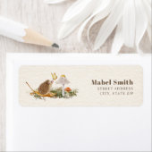 Hedgehog Mushrooms Butterfly Baby Shower ラベル (インサイチュ)