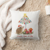 Hedgehog Mushrooms Woodland Christmas クッション (ブランケット)