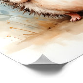 Hedgehog Nursery Wall Art – Woodland Baby Room  ポスター (角)
