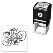 Hedgehog on Strawberry Plant Stamp セルフインキングスタンプ (インサイチュ)
