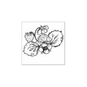 Hedgehog on Strawberry Plant Stamp ラバースタンプ (インプリント)