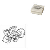 Hedgehog on Strawberry Plant Stamp ラバースタンプ (押印)