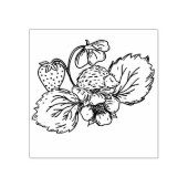 Hedgehog on Strawberry Plant Stamp ラバースタンプ (インプリント)