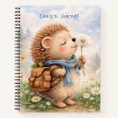 Hedgehog Personalized Kids Journal ノートブック (正面)