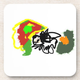 Hedgehog playing autumn コースター